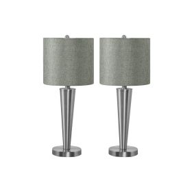 Lighting, Set Of 2, 24H, Table Lamp, Usb Port Included, Nickel