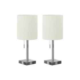 Lighting, Set Of 2, 17H, Table Lamp, Usb Port Included, Nickel