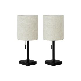 Lighting, Set Of 2, 17H, Table Lamp, Usb Port Included, Black