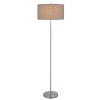 150W 3 wayt Cromwell metal floor lamp with gray linen shade