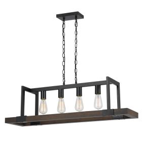 60W X 4 Antonio Wood Chandelier (Edison Bulbs Not included)