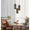 60W X 3 Reggio Wood Pendant Glass Fixture (Edison Bulbs Not included)