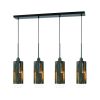 60W X 4 Reggio Wood Pendant Glass Fixture (Edison Bulbs Not included)