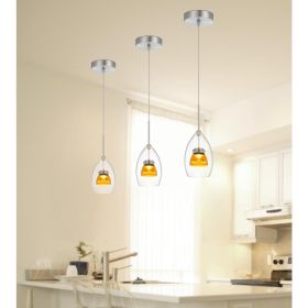 Integrated dimmable LED glass mini pendant light. 6W, 450 lumen