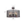 CHLOE Lighting LORRY Industrial 5 Light Rubbed Bronze Semi-flush 20" Wide