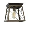 CHLOE Lighting Farmhouse-Style Two-Toned 1 Light Ceiling Flush Fixture 9" Wide