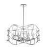 WILLOW Transitional 6 Light Chrome Ceiling Pendant 25" Wide