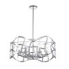 WILLOW Transitional 6 Light Chrome Ceiling Pendant 25" Wide