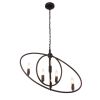 NINA Transitional 6 Light Rubbed Bronze Ceiling Pendant 27" Wide