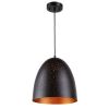 IRONCLAD Farmhouse 1 Light Textured Black & Gold Mini Ceiling Pendant 12" Wide