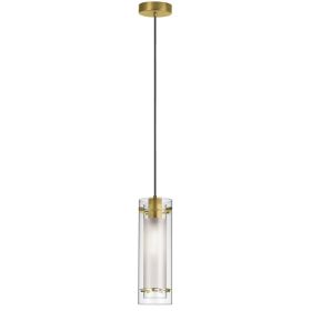 1LT Incandescent Pendant,  AGB with CLR/FR Glass