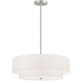 4LT Incand 2 Tier Pendant, SC, WH Shade