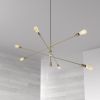 6LT Incandescent Adjustable Pendant, Aged Brass