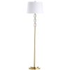 1LT Crystal Floor Lamp, AGB, White Shade