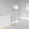 1LT Crystal Floor Lamp, AGB, White Shade