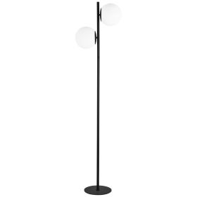 2LT Incandescent Floor Lamp, MB, WH Opal Glass