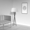 1LT Floor Lamp, MB, WH Shade