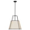 1LT Trapezoid Pendant Black/CRM Shade,790 Diff