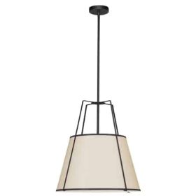 1LT Trapezoid Pendant Black/CRM Shade,790 Diff