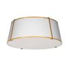 4LT Trapezoid Flush Mount, GLD with WH Shade