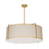 4LT Drum Pendant GLD/CRM Shade, 790 Diff