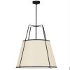 3LT Trapezoid Pendant BK/CRM Shade,790Diff