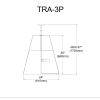 3LT Trapezoid Pendant BK/CRM Shade,790Diff