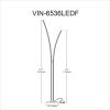 34W Floor Lamp, MB, WH Acrylic Diffuser