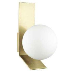 1LT Halogen Wall Sconce, AGB, Opal White Glass