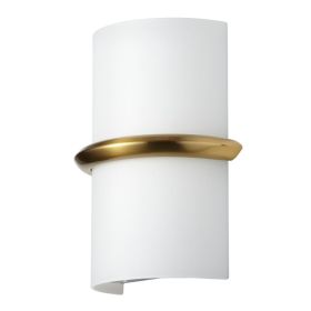 14W Wall Sconce, AGB, Opal Glass