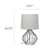 Geometrically Wired Table Lamp, Gray on Black