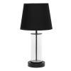 Encased Metal and Clear Glass Table Lamp, Black