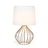 Geometrically Wired Table Lamp, White on Copper