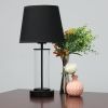 Encased Metal and Clear Glass Table Lamp, Black