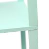 Floor Lamp Etagere Organizer Storage Shelf with Linen Shade, Aqua