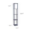 Floor Lamp Etagere Organizer Storage Shelf with Linen Shade, Navy