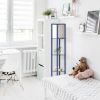 Floor Lamp Etagere Organizer Storage Shelf with Linen Shade, Navy