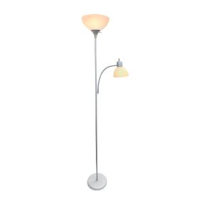 Floor Lamp with Reading Light, Silver