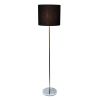 Brushed NIckel Drum Shade Floor Lamp, Black