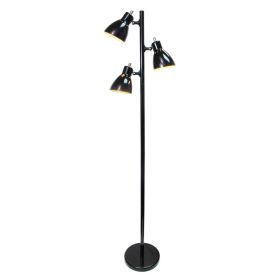 Metal 3-Light Tree Floor Lamp, Black Finish