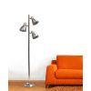 Metal  3-Light Tree Floor Lamp, Brushed Nickel Finish