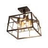 12.4"Four Light Decorative Squared Metal Semi Flush Mount Celling Light Fixture