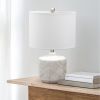 19"Bohemian Ceramic Eyelet Pattern Floral Textured Bedside Table Lamp