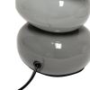 14.7" Gradient Gray Stacked Ceramic Stone Table Lamp wih White Empire Shade