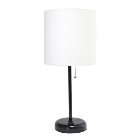 19.5" Sleek and Slender Black Table Lamp