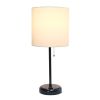 19.5" Sleek and Slender Black Table Lamp