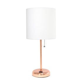 19.5" Sleek and Slender Rose Gold Table Lamp