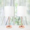 19.5" 2 Pack Rose Gold Stick Table Desk Lamp Set