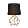 Geometrically Wired Table Lamp, Black on Copper