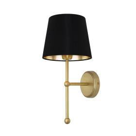 California Contemporary Brass Wall Sconce with Empire Fabric Shade